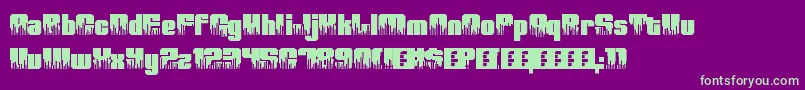 HighVolume0-Schriftart – Grüne Schriften auf violettem Hintergrund