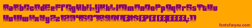 Fonte HighVolume0 – fontes roxas em um fundo laranja