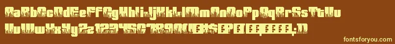 HighVolume0フォントについての詳細 フォントHighVolume0 – 黄色のフォント、茶色の背景