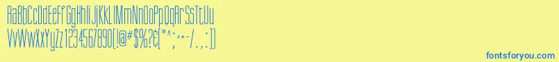 フォントGiottoflf – 青い文字が黄色の背景にあります。