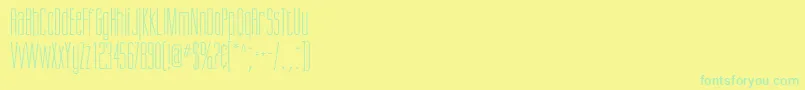 Giottoflf-Schriftart – Grüne Schriften auf gelbem Hintergrund