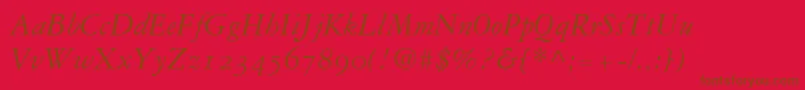 Garamond3ItalicOldStyleFigures Font – Brown Fonts on Red Background
