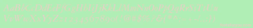 Garamond3ItalicOldStyleFigures Font – Pink Fonts on Green Background