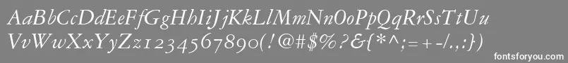 Garamond3ItalicOldStyleFigures Font – White Fonts on Gray Background