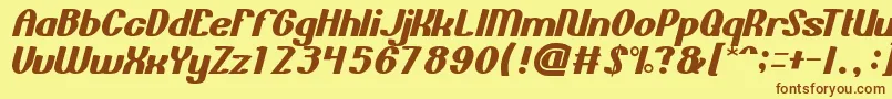 BoldAndBlue-fontti – ruskeat fontit keltaisella taustalla