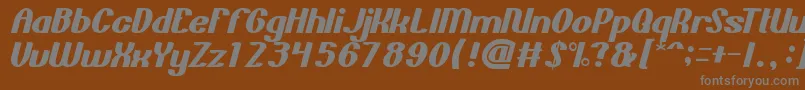 BoldAndBlue-fontti – harmaat kirjasimet ruskealla taustalla