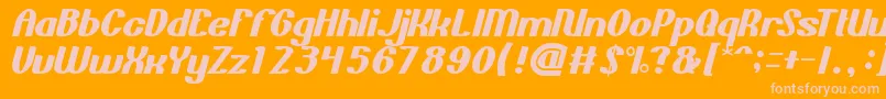 More about BoldAndBlue Font BoldAndBlue Font – Pink Fonts on Orange Background