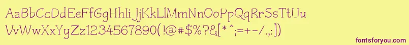 Czaristite Font – Purple Fonts on Yellow Background