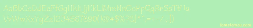Czaristite Font – Yellow Fonts on Green Background