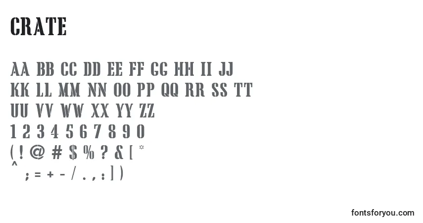 Шрифт Crate – алфавит, цифры, специальные символы