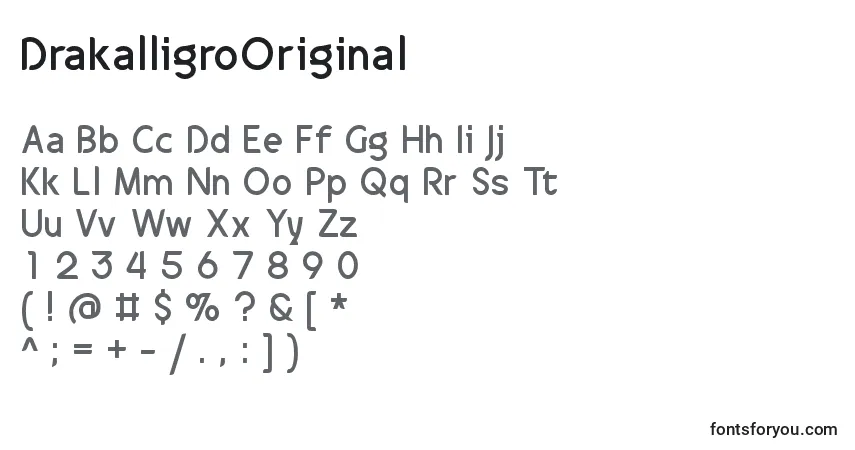 A fonte DrakalligroOriginal – alfabeto, números, caracteres especiais