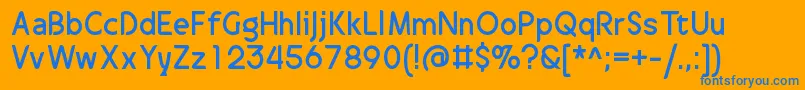フォントDrakalligroOriginal – オレンジの背景に青い文字