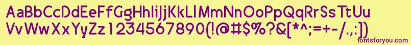 DrakalligroOriginal Font – Purple Fonts on Yellow Background