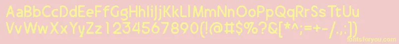 DrakalligroOriginal-Schriftart – Gelbe Schriften auf rosa Hintergrund