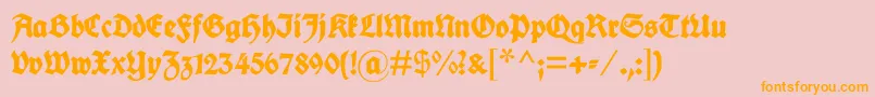 Fettedeutscheschrift Font – Orange Fonts on Pink Background