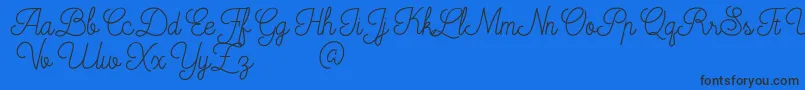 Mooglonk-Schriftart – Schwarze Schriften auf blauem Hintergrund