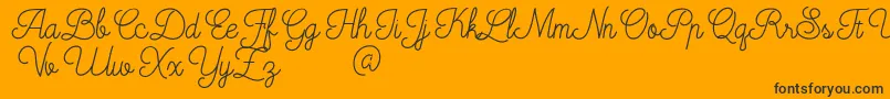 Mooglonk-Schriftart – Schwarze Schriften auf orangefarbenem Hintergrund