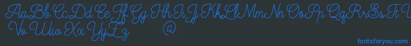 Mooglonk Font – Blue Fonts on Black Background