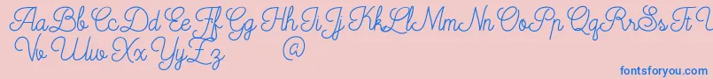 Mooglonk-Schriftart – Blaue Schriften auf rosa Hintergrund