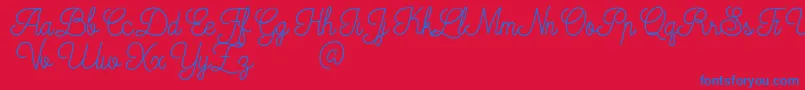 フォントMooglonk – 赤い背景に青い文字