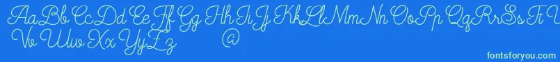 Mooglonk Font – Green Fonts on Blue Background