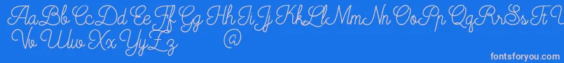 Mooglonk Font – Pink Fonts on Blue Background