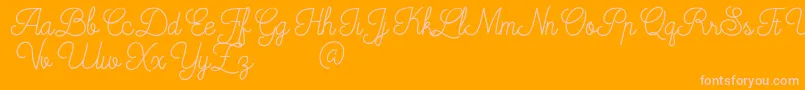 Mooglonk-Schriftart – Rosa Schriften auf orangefarbenem Hintergrund