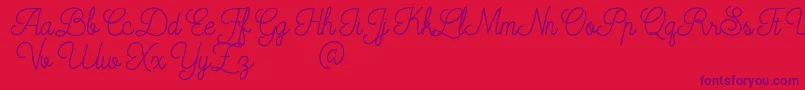 Mooglonk-Schriftart – Violette Schriften auf rotem Hintergrund