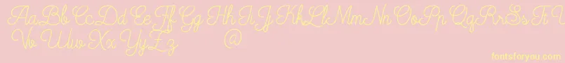 Mooglonk-Schriftart – Gelbe Schriften auf rosa Hintergrund