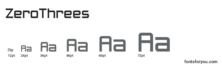 Размеры шрифта ZeroThrees