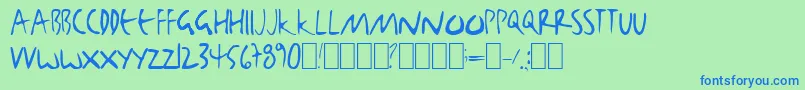 BjbjToo Font – Blue Fonts on Green Background