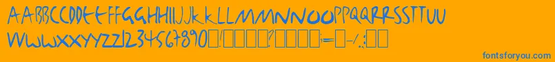 BjbjToo Font – Blue Fonts on Orange Background