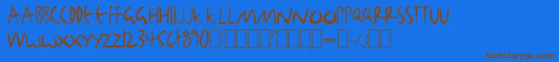 BjbjToo Font – Brown Fonts on Blue Background