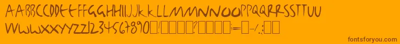 BjbjToo Font – Brown Fonts on Orange Background