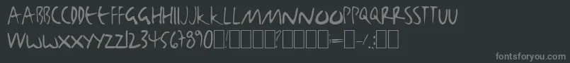 フォントBjbjToo – 黒い背景に灰色の文字