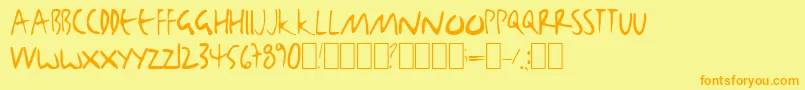 BjbjToo Font – Orange Fonts on Yellow Background