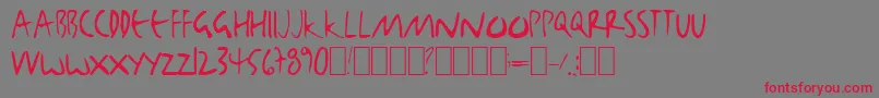 BjbjToo Font – Red Fonts on Gray Background