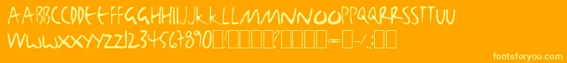BjbjToo Font – Yellow Fonts on Orange Background