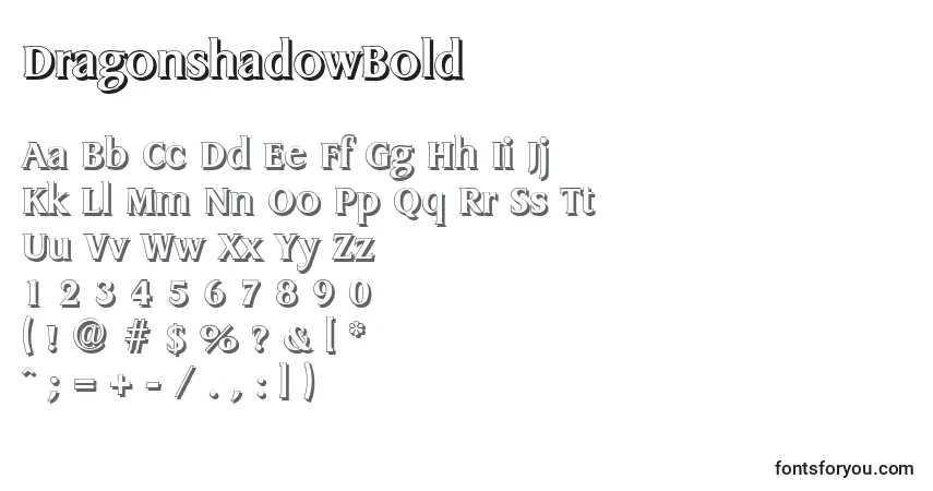 Шрифт DragonshadowBold – алфавит, цифры, специальные символы