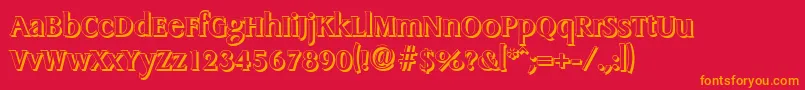 DragonshadowBold Font – Orange Fonts on Red Background