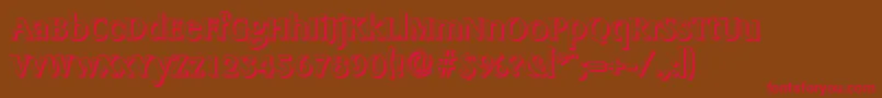 フォントDragonshadowBold – 赤い文字が茶色の背景にあります。