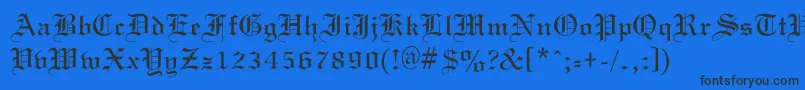 OldGondor Font – Black Fonts on Blue Background