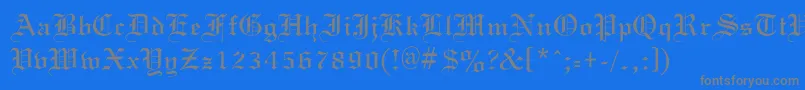 OldGondor Font – Gray Fonts on Blue Background