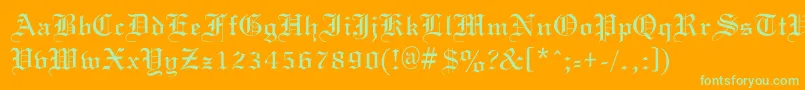 OldGondor Font – Green Fonts on Orange Background