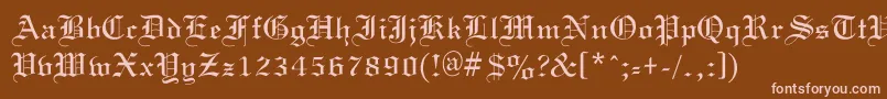 OldGondor Font – Pink Fonts on Brown Background