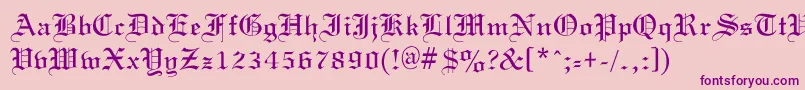 OldGondor Font – Purple Fonts on Pink Background