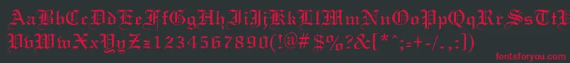 OldGondor Font – Red Fonts on Black Background