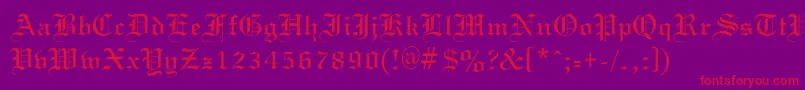 OldGondor Font – Red Fonts on Purple Background