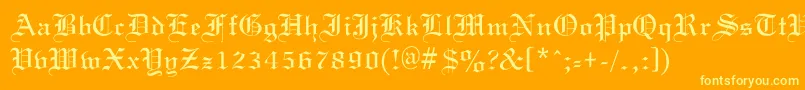 OldGondor Font – Yellow Fonts on Orange Background