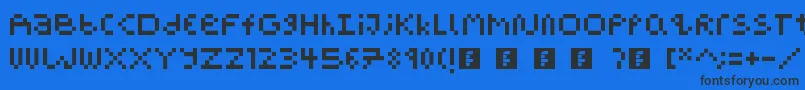 PixelBlockBb-fontti – mustat fontit sinisellä taustalla